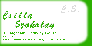 csilla szokolay business card